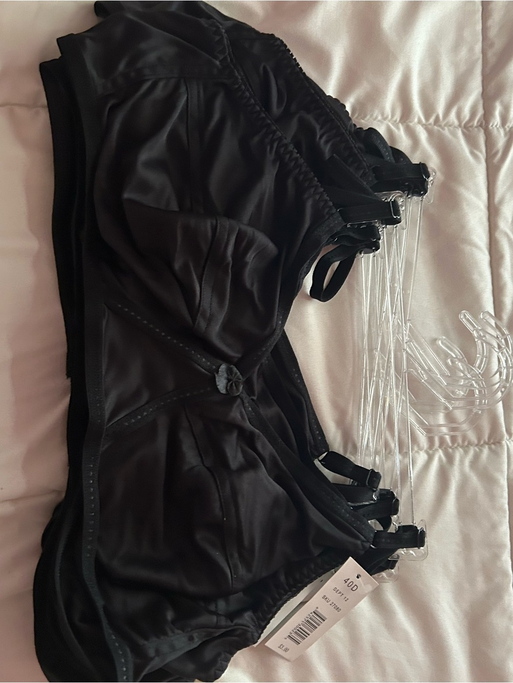 Black Satin Bralette Set